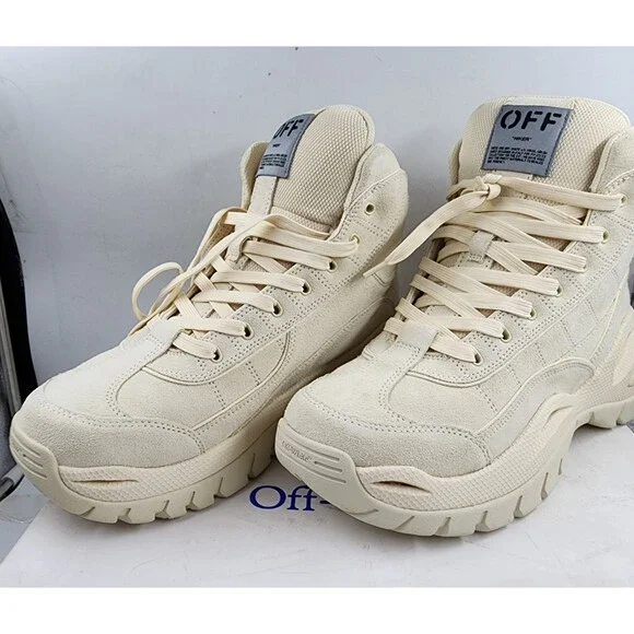 Off-White Hiker High Top Sneakers Men's 11US Beige Lace Up Closure - Picture 11 of 15
